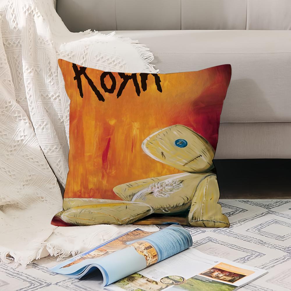 Rock band  K-korn Pillow Case Office Cushions Suitable For Sofa Car Bedroom Decorative Cushion Cover 12x12Inch