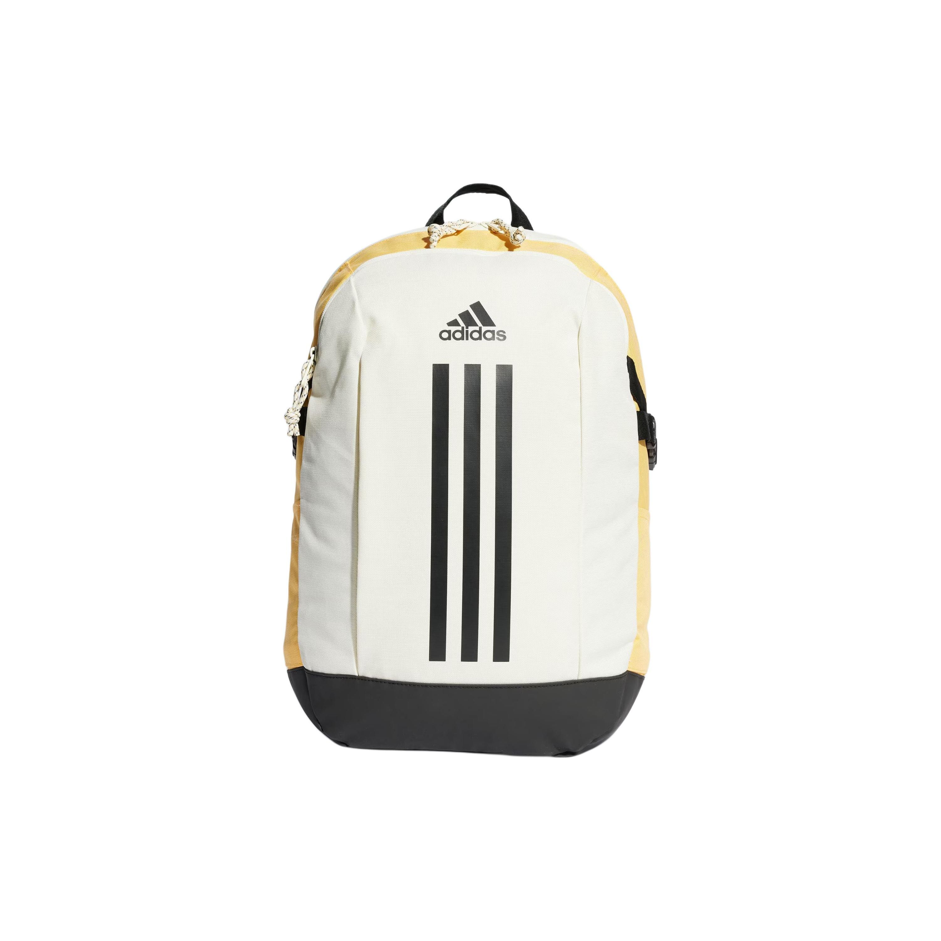 

Adidas Power Casual Sports Large Capacity Zipper Backpack Unisex Backpacks Ivory Light-Yellow Black IT5363 Ivory White & Light Yellow & Black