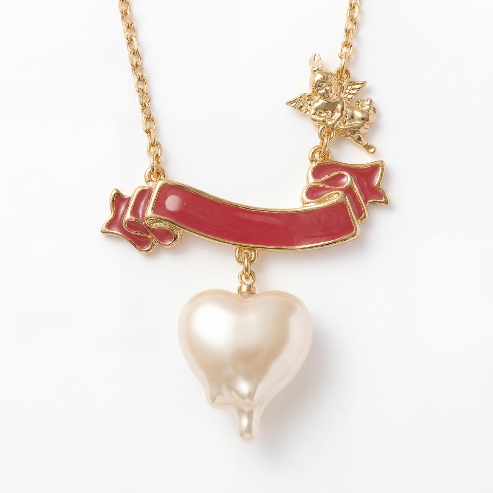 Melted Love Pendant Necklace Personality Star Ribbon Ribbon Design Jewelry Sweet Cool Wind