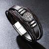 Trendy Norse Viking Men Bracelet Fashion All-match Multi-layer Braided Leather Bracelets Scripture Compass Birthday Party Gifts