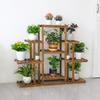 9 Tiers Heavy Duty Wooden Plant Stand Flower Shelf for Indoor Outdoor