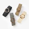 New Fashion Elastic Knit Ladies' Dress Belt with Wide Waistband and Retro Round Buckle
