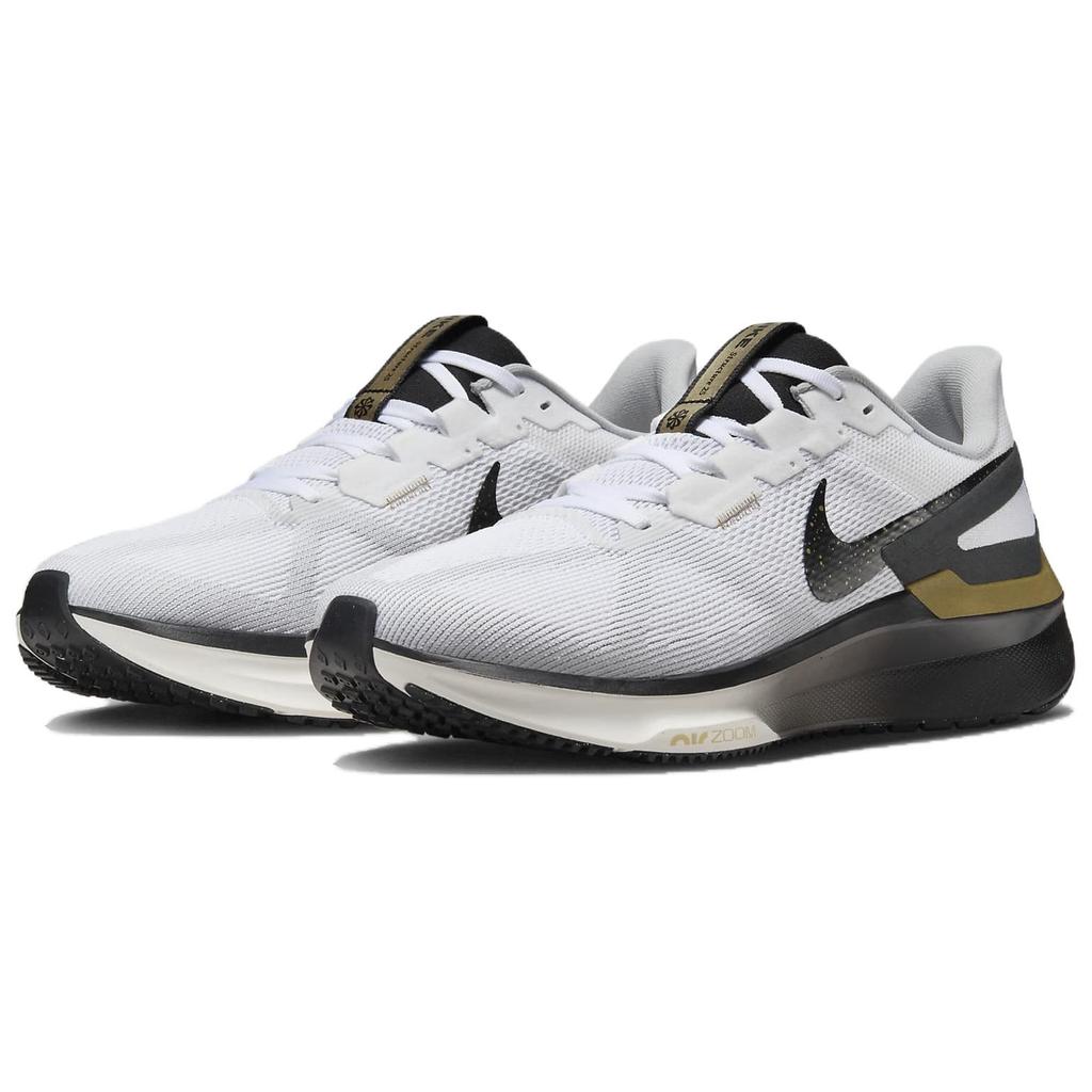 Nike Air Zoom Structure 25 Weiß Metallisches Gold Schwarz Herren Sneaker Hellgrau HQ3660-100