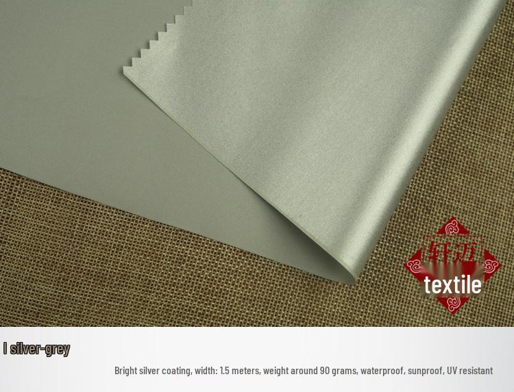 210T Silver-Coated Waterproof Dust Cover Fabric for Car, Tent, and UV Protection.