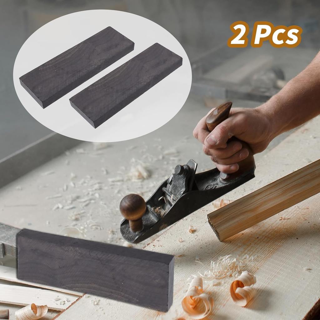 Coshar 2 Pieces Black Ebony Wood Timber Black Ebony Blank Lumber Handle Plate Material for DIY Music Instrument Tools