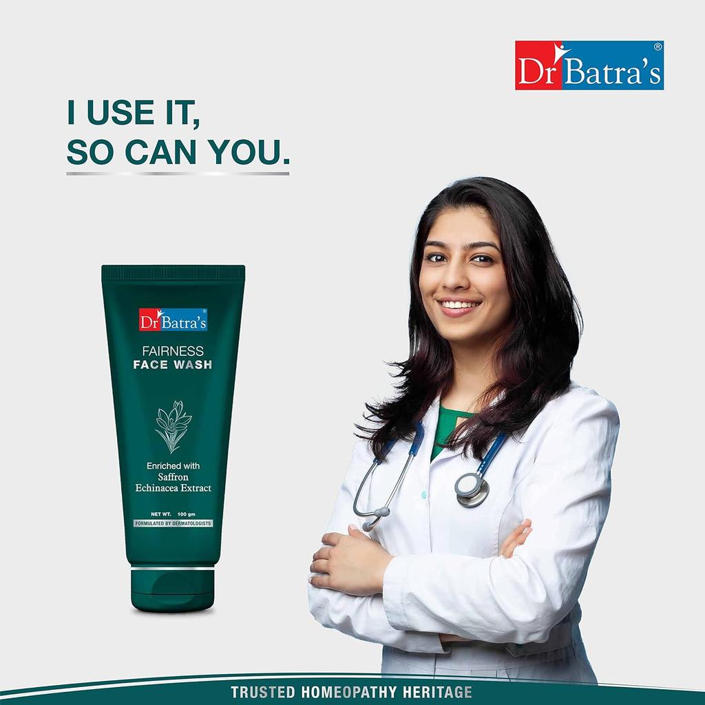 Dr. Batra's Fairness Face Wash For Natural Glow And Even Tone, Gentle Daily Cleanser For Healthy Looking Skin 100 G