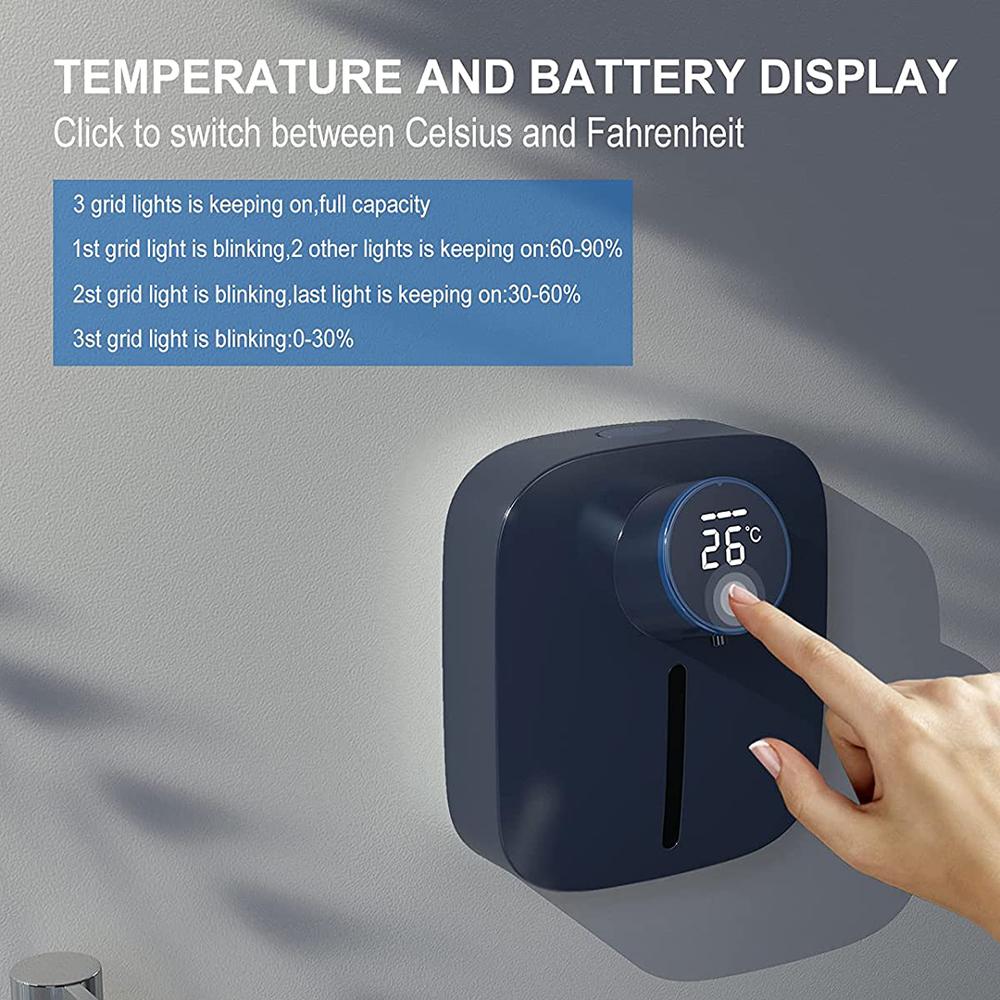 Soap Dispenser Wall Mounted Electric Foaming LED Display Non-contact Infrared Induction Soap Dispenser Liquid Dispenser