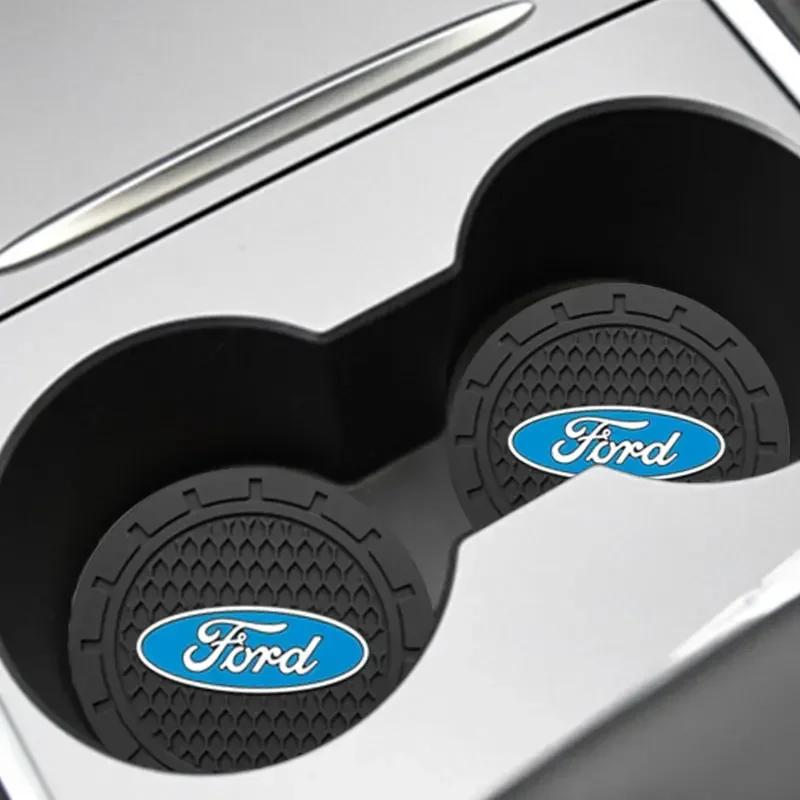 Focus Fashion Water Cup Holder Mats Upgraded Drink Non-slip Coaster For Ford mk2 mk3 Ranger Mondeo mk4 S-MAX Kuga Mustang Fusion