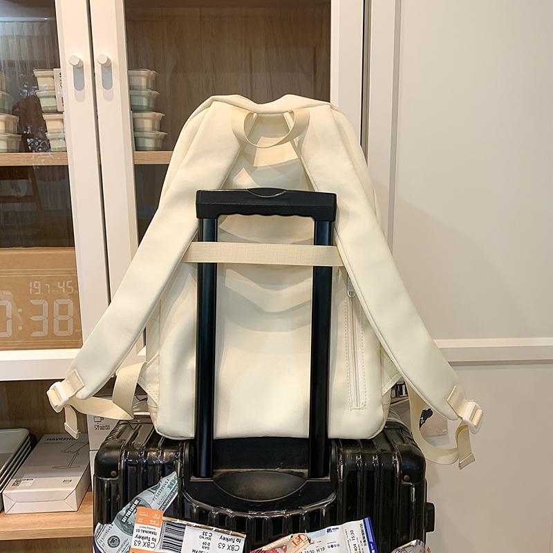 Student Schoolbag Solid Color Women's Backpack College Style Large Capacity Backpack