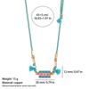 Vintage Graffiti Alphabet Necklace For Women With Copper Geometric Pendant And Colorful Cord