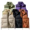 2024 Men's Colorblock Thick Warm Stand Collar Vest for Autumn/Winter
