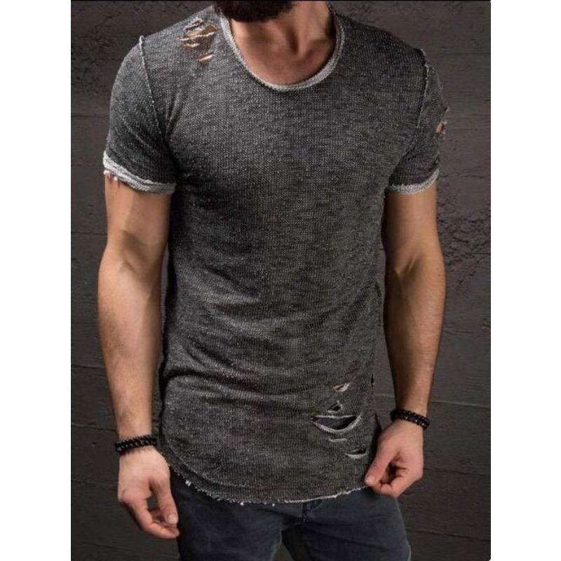 Letní tričko s krátkým rukávem a dírami