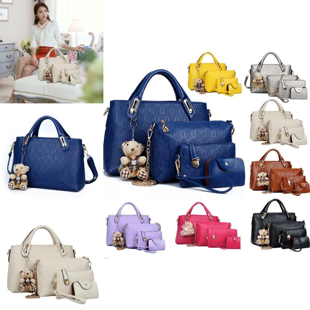 Stylish Pure Color Women Pu Leather Shoulder Bag Handbag Satchel Clutch Coin Purse
