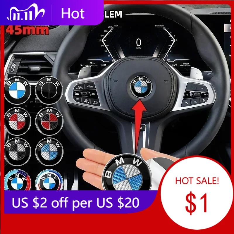 LNRGN1 45MM Car Steering Wheel Badge Emblem Sticker Auto Styling For BMW 1 3 5 7 Series M Performance M3 M5 F01 F20 F10 F13 F16 F34 E84