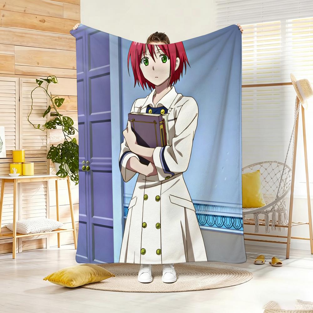 Animation A-Akagami No Shirayuki Hime Throw Lightweight 240G Flannel Blanket Soft Skin-Friendly For Summer Cooling