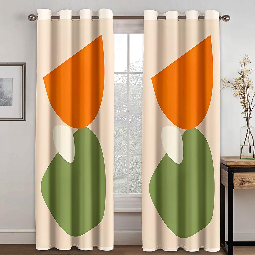 Simple Modern Art Abstract Stylish Colorful Window Curtains Blinds For Living Room Bedroom Bathroom Kicthen Door Home Decor2Pcs