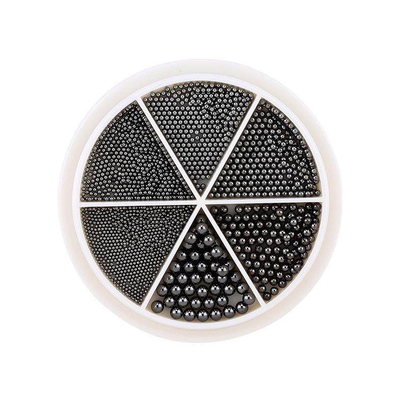 6 Grid Small Steel Ball Nail Art Jewelry Metal Gold Silver Rose Gold Nail Art Steel Ball Small Nail Art Jewelry Mixed