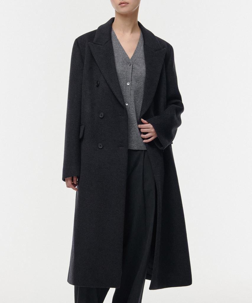 Musinsa Standard Woman Women'S Cashmere Blend Double Chester Long Coat [Charcoal Grey]