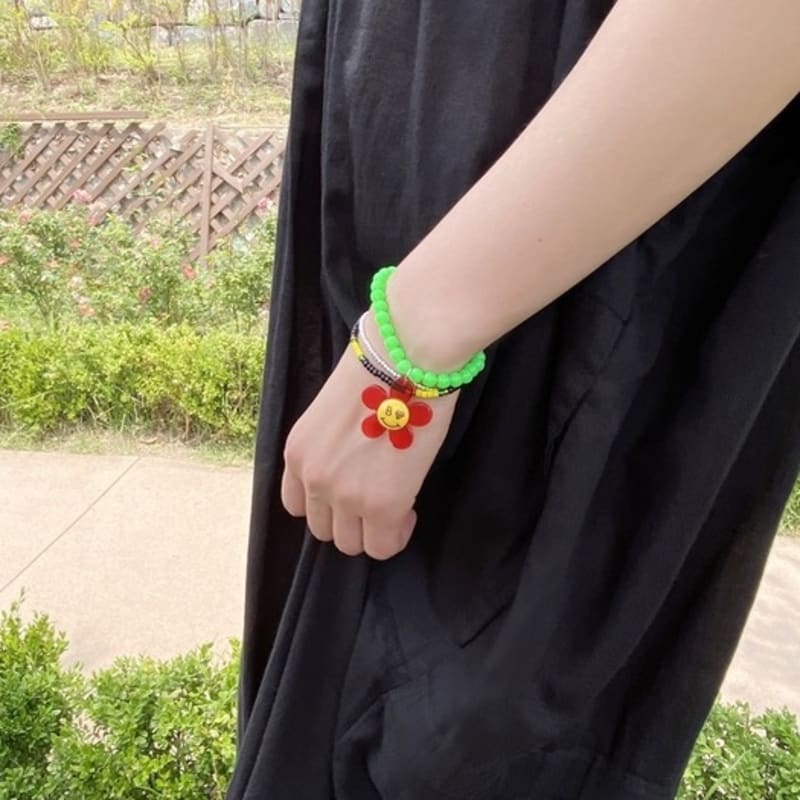 BONBEAU Daisy smile neon colorball Bracelet