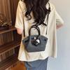 Womens Denim Bucket Bag With Zipper Top And Inner Storage For Office And Day Trips