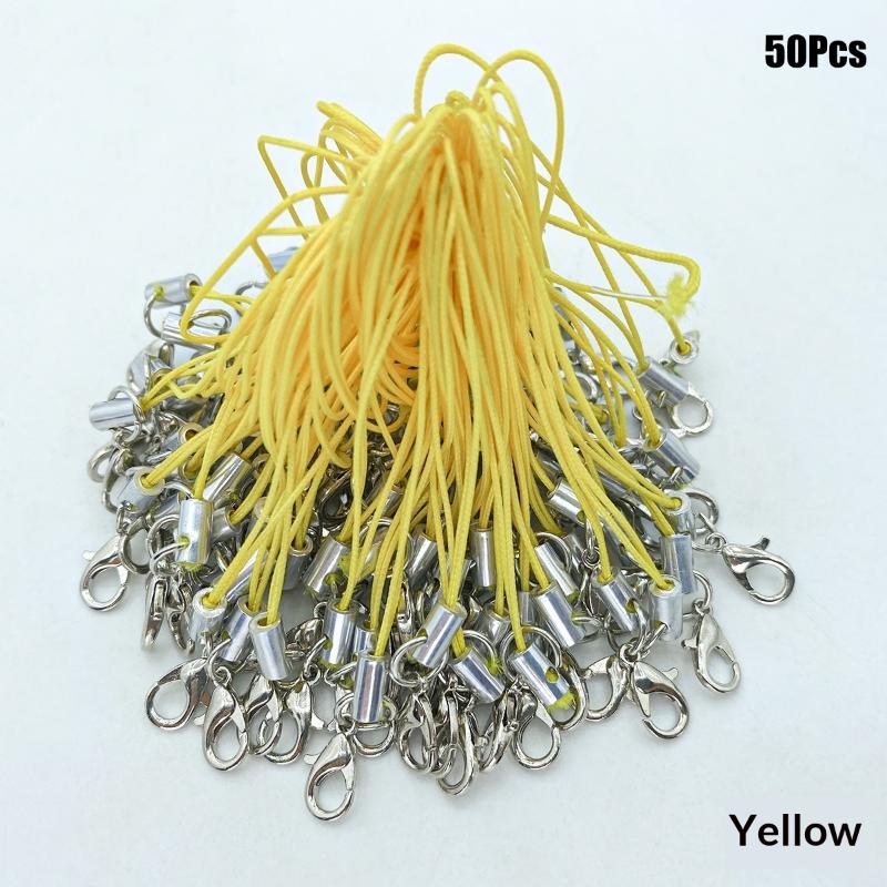 50Pcs Polyester Cord Lobster Clasp Cell Phone Lanyard Cords For Keychain Crafts Handmade Phone Rope Toys Diy Jewelry Making
