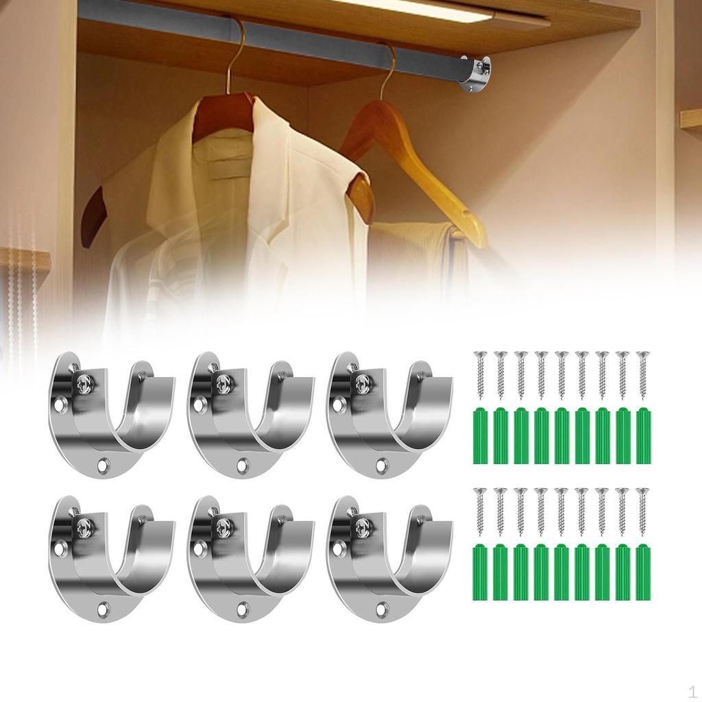 Shower Rod Brackets Closet Supports Lightweight U Shaped Wardrobe for
