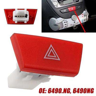 Hazard Light Switch Button for Toyota Aygo and For C1 107 Models 2005 2014 OEM Number 6490NG Plastic Construction
