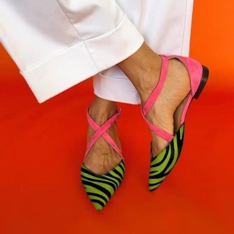 New Women's Shoes Pointed-toe Shallow-mouthed Large-sized Sandals Breathable Comfortable and Versatile Flat Devotion