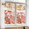 Decorative Stickers for Store Christmas Window Clings, Cute Snowman Santa Penguin Reindeer Durable Sunproof Glass Decal Glass, Reusable Holiday Static
