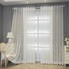 White Leaf Drapes, Sheer Tulle Curtains with Embroidery, Easy To Hang, Suitable for Bedroom, Living Room, Balcony, Farmhouse