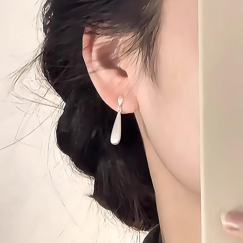 New Chinese Style Brushed Water Droplet Tassel Earrings