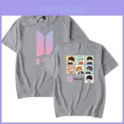 Bts Grafikdruck Modal T-Shirt Oversized Streetwear Shirt Für Kpop Fans Sommer Lässig
