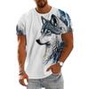 Men's Short Sleeve T-Shirt with Cool Wolf Print, Casual Fashion Tee
