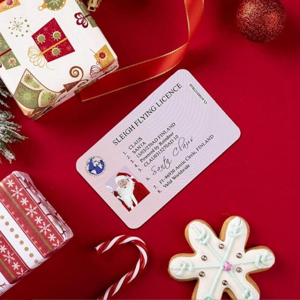 Tree Home Christmas Card Christmas Gift Santa Claus Driving License Sleigh Flying Riding License