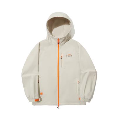 Li Ning Outdoor Series Logo Fleece Warm Wasserabweisend Locker Lässig Langarmjacke Unisex Jacke Haferflocken-Grau AFDUC19-2