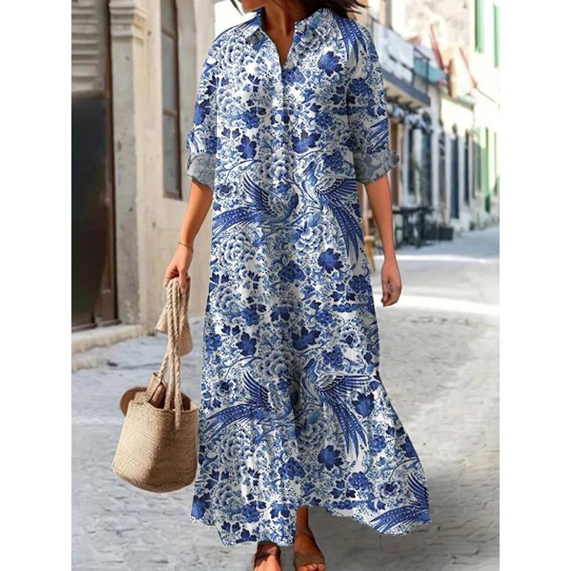 IHUASU Fashion Autumn Winter Long Sleeve POLO Neck Casual Dresses