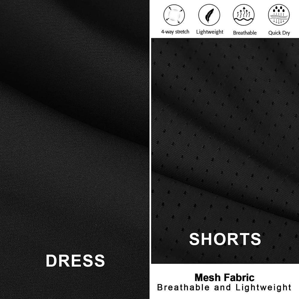 CHARMLEAKS Tenisové šaty pro ženy Šaty na cvičení s vestavěnou podprsenkou a kapsami kraťasů Sportovní šaty na cvičení Golfové šaty