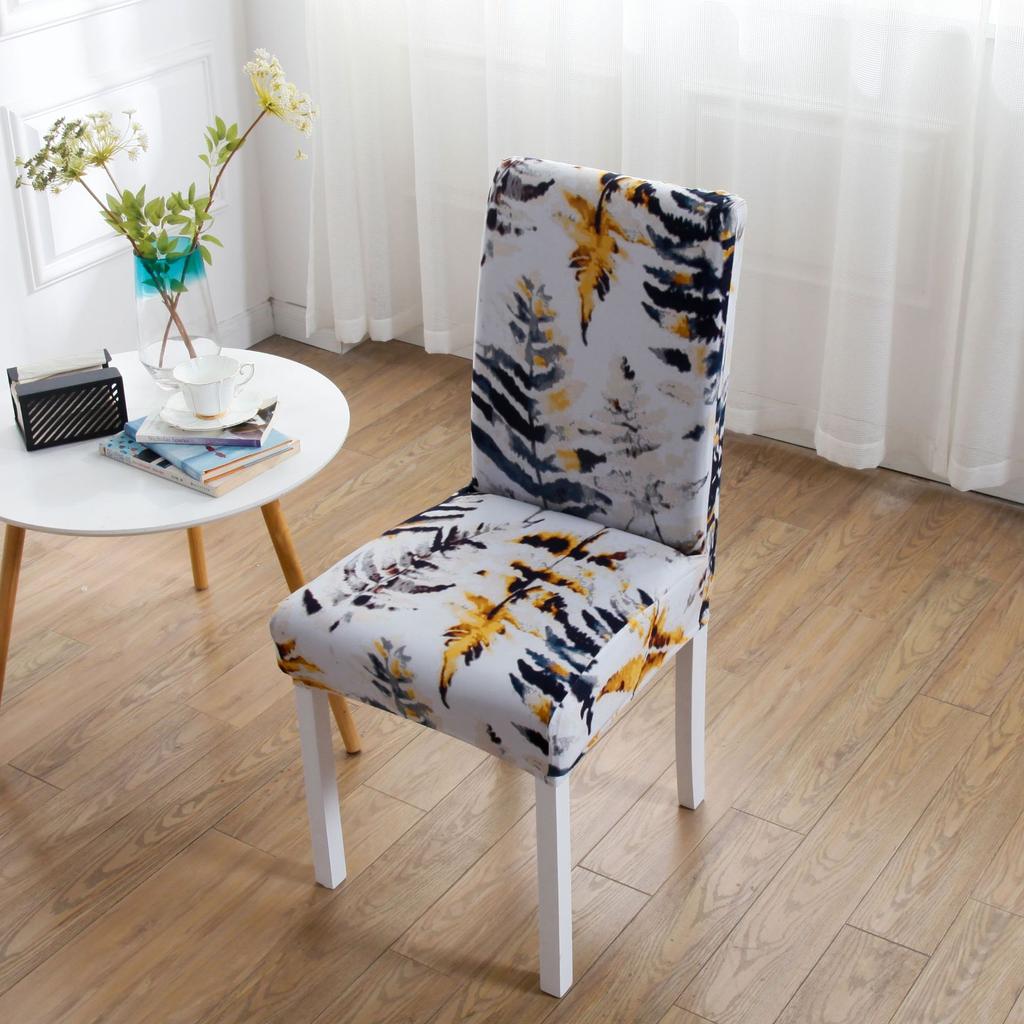 1/2/4/6Pcs Dining Room Decor Printed Removable Washable Dining Chair Covers Stretch Super Fit Seat Slipcover for Hotel Wedding Party Decoration
