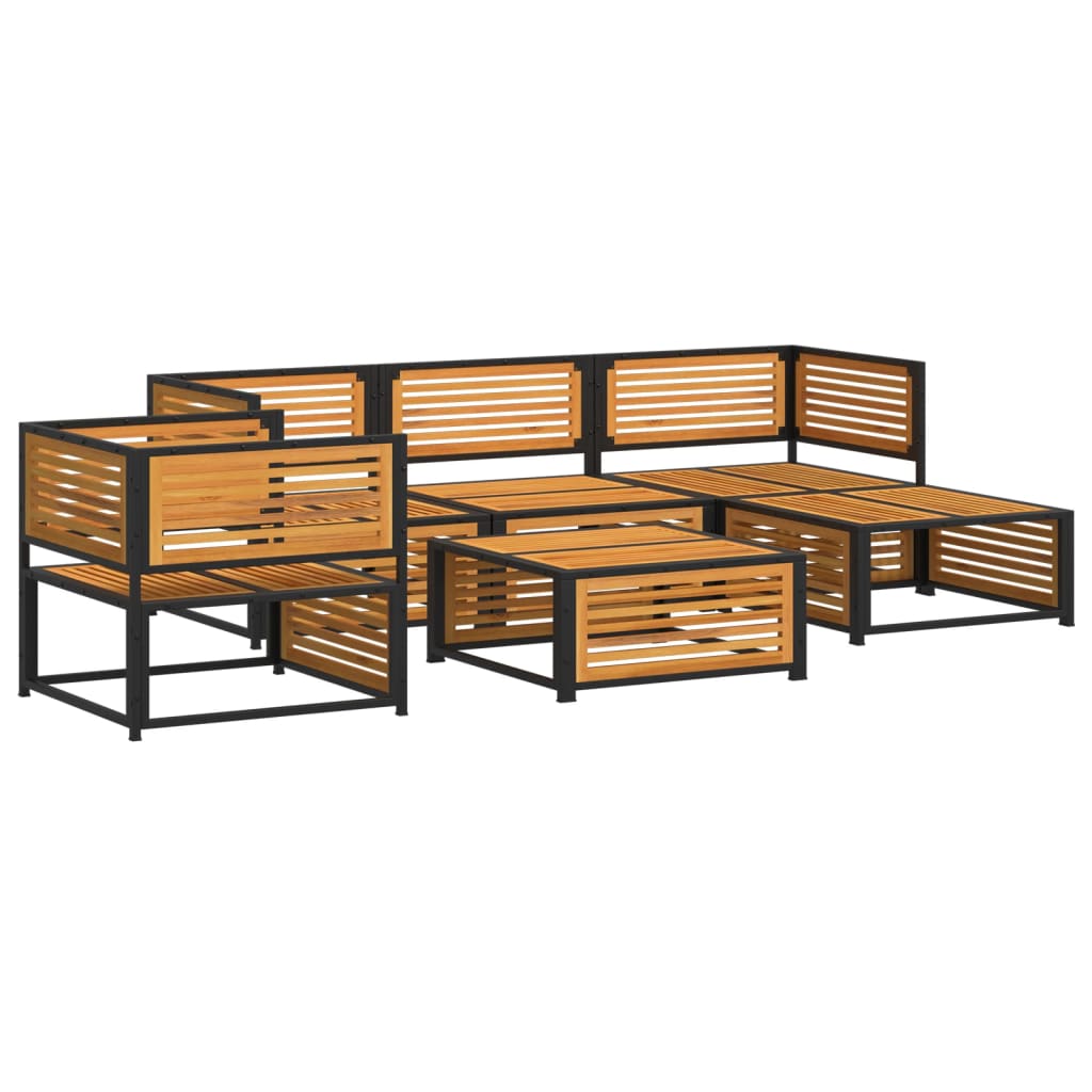 6 Piece Garden Sofa Set with Cushions Solid Acacia Wood