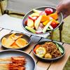Corrosion Resistant Outdoor Plate Food Safe Metal Texture Camping Dish Suitable for Hiking Mountain and Trip Use