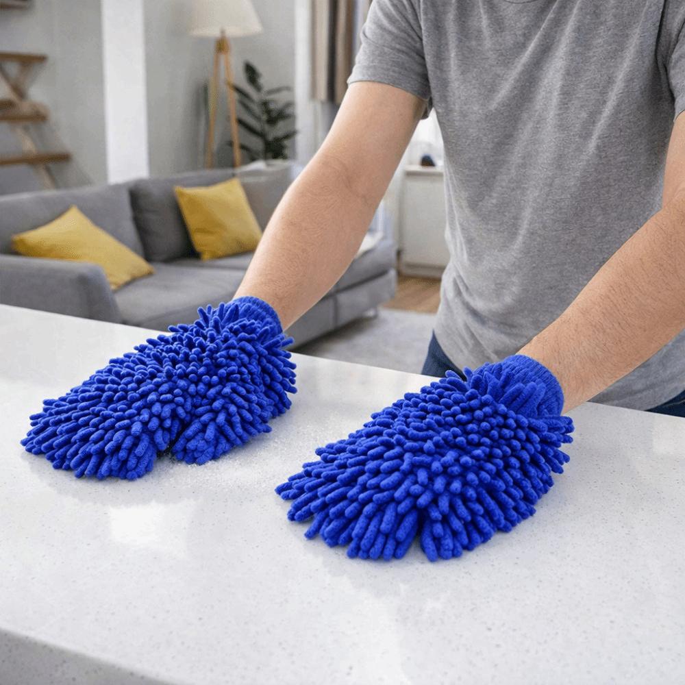 2 pieces Double-sided Car Wash Glove Elastic Washing Gloves Soft Cleaning Mitts  Auto Cleaning