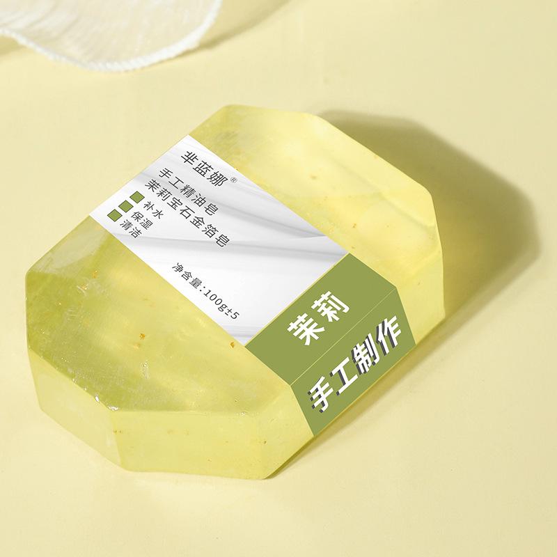 Pure Natural Gemstone Soap with Gold Leaf - Refreshing and Brightening