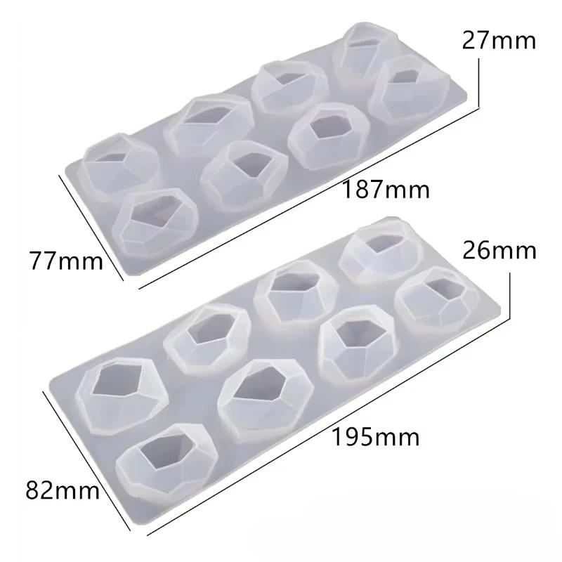 1 Pcs DIY Mold Crystal UV Epoxy Mold Ice Cube Mould Irregular Jewelry Pendant Diamond Silicone Molds