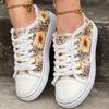 Fashion Printed Sun Flower Strap Casual Shoes