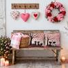 4pcs Valentine'S Day Throw Pillow Covers | Love Under Tree Animals Designs, Zip Closure, Polyester, Hand Wash Only, Suitable for Bedroom