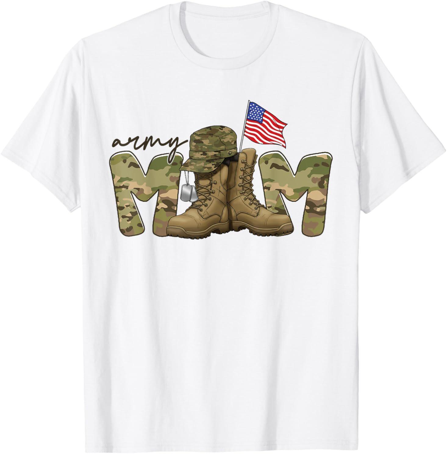 Армейская Мама Камуфляж День Матери Мама Патриотический Флаг США Взрослый S-4XL Унисекс Футболка XXL