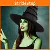 Halloween Witch Hat With Ruffled Lace Edge For Cosplay And Party Decorations
