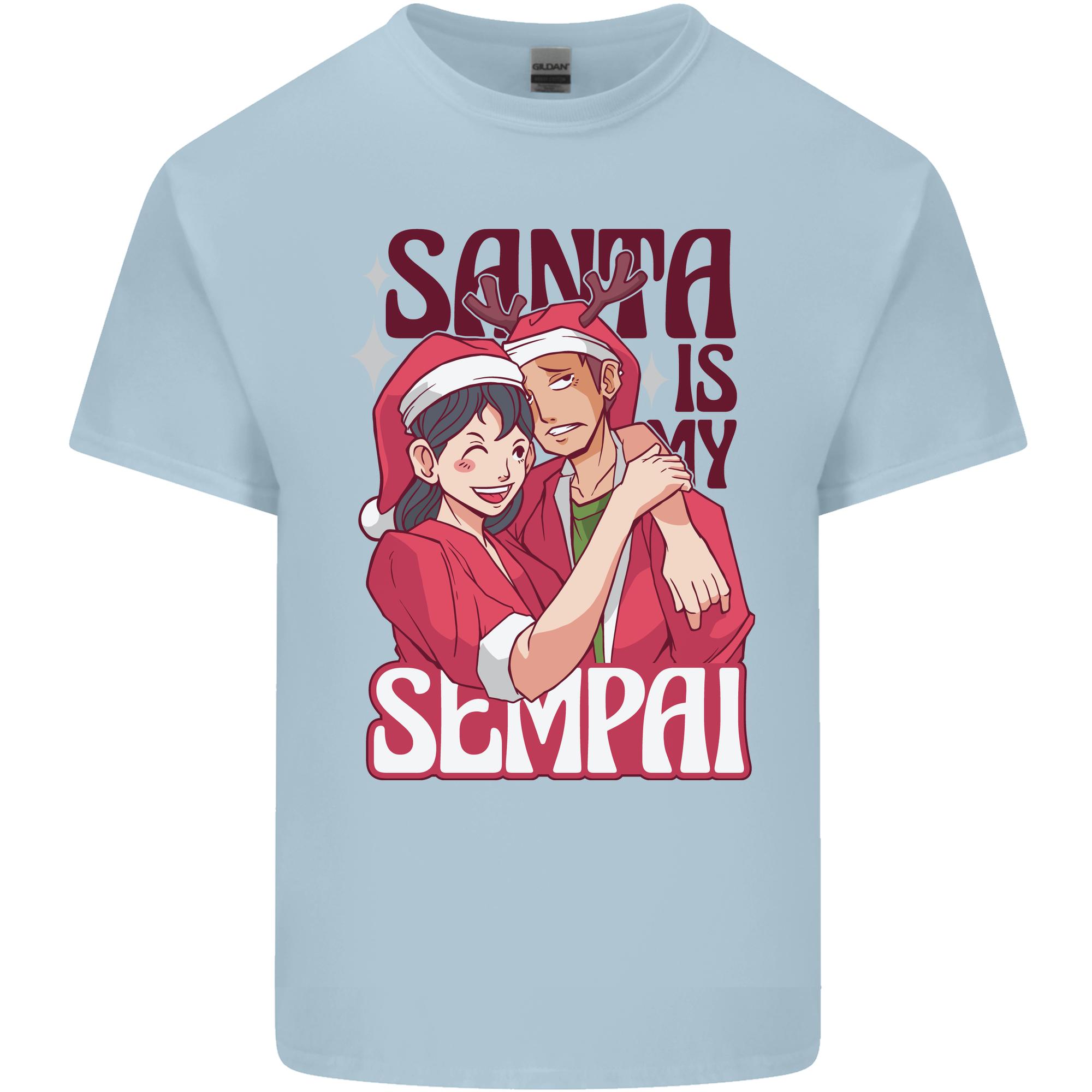 Santa is My Sempai Funny Anime Christmas Xmas Unisexs Light Cotton TShirt S