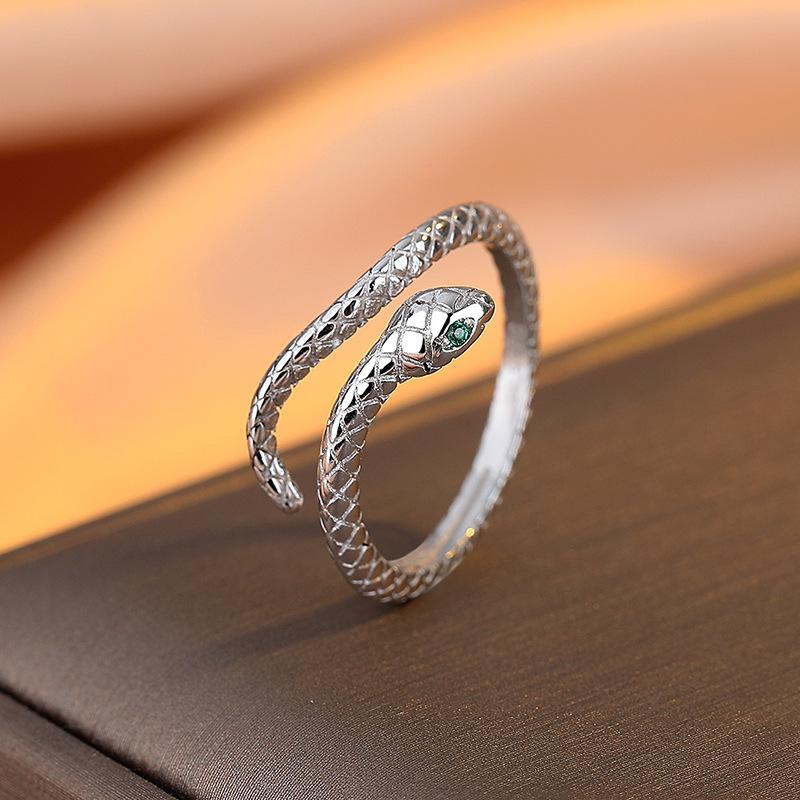 Natal Year, Little Spirit Snake Ring, Women'S High Sense Stacking, Wearing An Open Snake Ring, Personalized Jewelry, Tail Ring, Niche Design