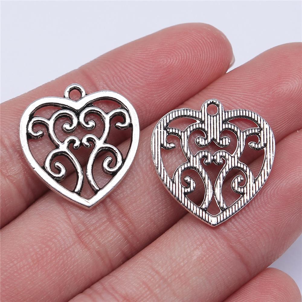 10pcs Hollow Hearts Connector For Jewelry Making Hollow Hearts Charms DIY Handmade Tibetan Finding Jewelry